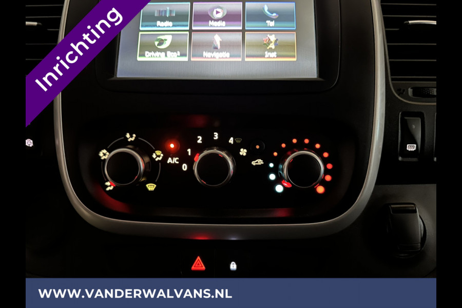 Renault Trafic 2.0 dCi 120pk L2H1 inrichting Euro6 Airco | Navigatie | LED | Camera | Cruisecontrol | Trekhaak Parkeersensoren, Bijrijdersbank