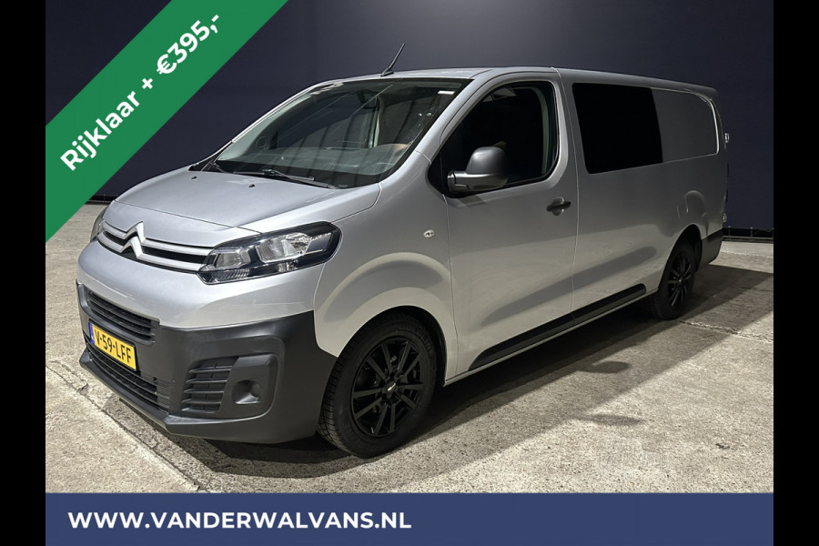 Citroën Jumpy 2.0 BlueHDI **MARGE, GEEN BTW** 123pk L3H1 XL Dubbele cabine Euro6 RIJKLAAR Airco | Apple Carplay Navigatie, Cruisecontrol, 2500kg Trekhaak, Parkeersensoren, 5-Zits, lichtmetalen velgen