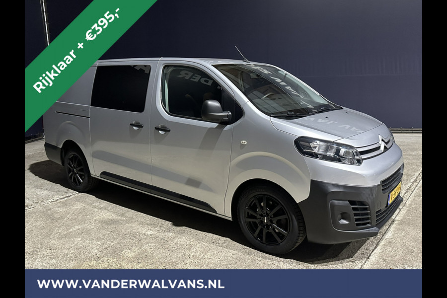 Citroën Jumpy 2.0 BlueHDI **MARGE, GEEN BTW** 123pk L3H1 XL Dubbele cabine Euro6 RIJKLAAR Airco | Apple Carplay Navigatie, Cruisecontrol, 2500kg Trekhaak, Parkeersensoren, 5-Zits, lichtmetalen velgen