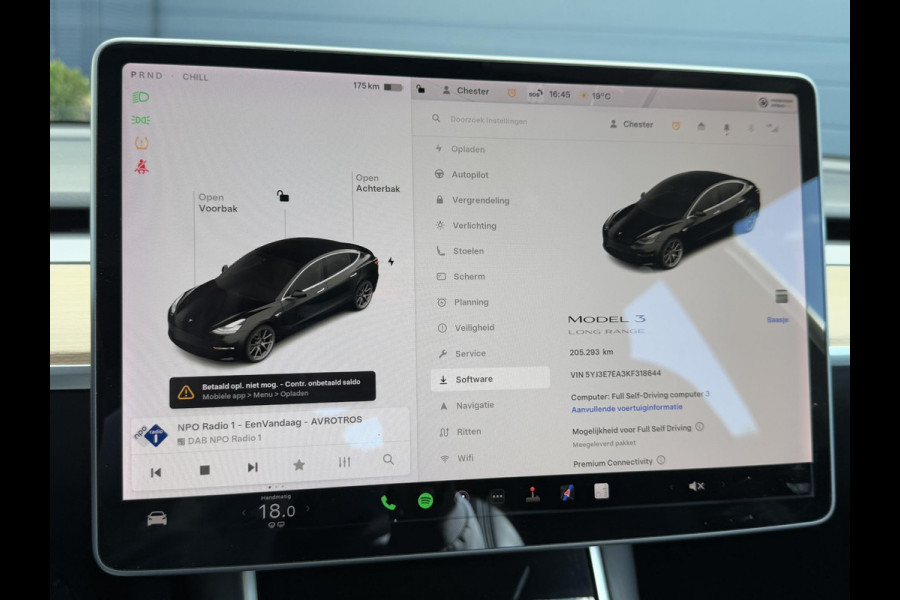 Tesla Model 3 Long Range RWD 75 kWh 1e Eigenaar,Autopilot,Panodak,BTW Auto,Leder,360 Camera,NL Auto,N.A.P,Nieuwe APK bij Aflevering