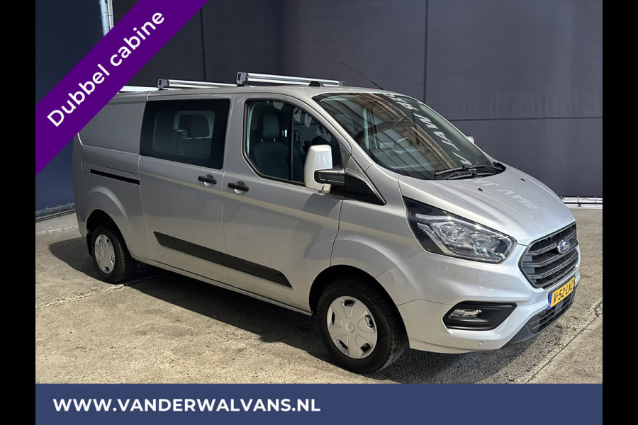 Ford Transit Custom 2.0 TDCI 130pk L2H1 Dubbele Cabine Euro6 Airco | Camera | LED | Apple Carplay | 5-Zits | Dakdragers Isofix, Android Auto, Cruisecontrol, 2800kg Trekhaak, Parkeersensoren, Stoelverwarming, Verwarmde voorruit