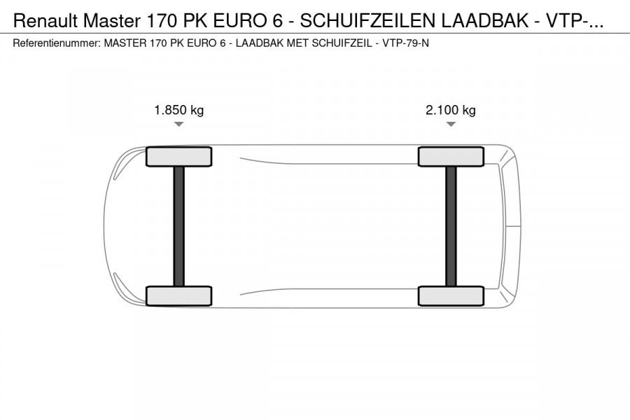 Renault Master 170 PK EURO 6 - SCHUIFZEILEN LAADBAK - VTP-79-N