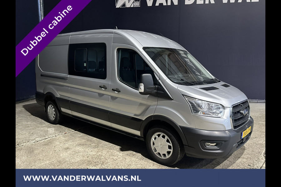 Ford Transit 2.0 TDCI 130pk L3H2 Dubbele cabine Euro6 Airco | 5-Zits | 2500kg Trekhaak | LED | Cruisecontrol Parkeersensoren, verwarmde voorruit