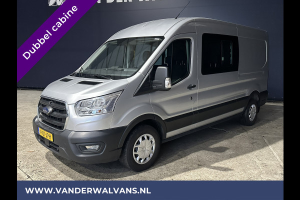 Ford Transit 2.0 TDCI 130pk L3H2 Dubbele cabine Euro6 Airco | 5-Zits | 2500kg Trekhaak | LED | Cruisecontrol Parkeersensoren, verwarmde voorruit