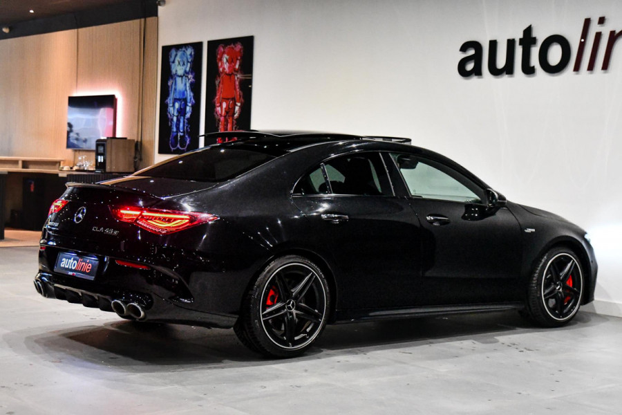 Mercedes-Benz CLA-Klasse AMG 45 S 4MATIC+. Schaal, Perf stuur, Pano, Koeling, Distro+, 360, Burm, Keyless, Btw, Dodeh, Multib!