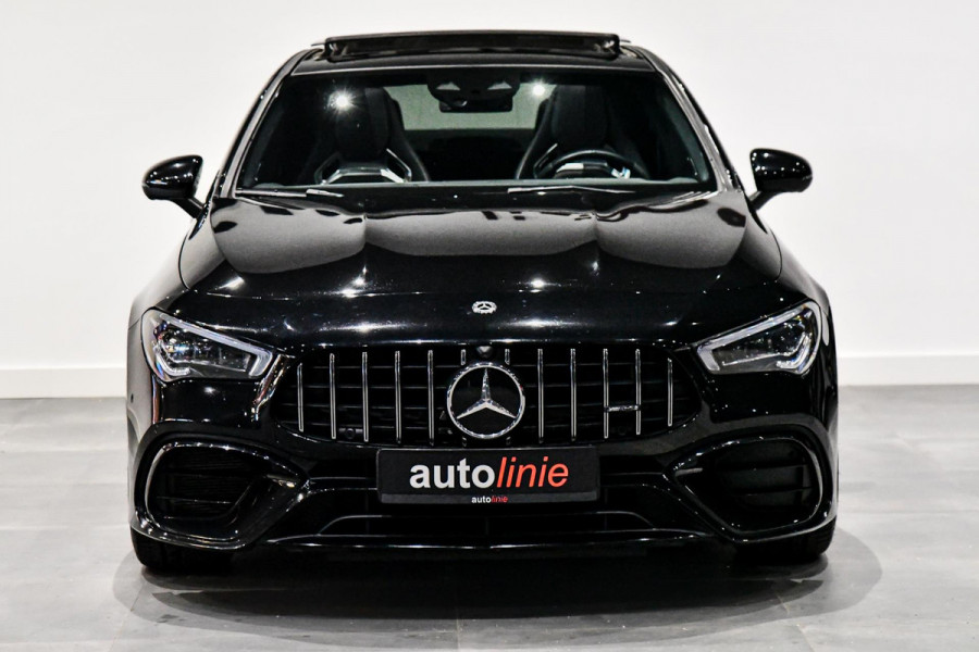 Mercedes-Benz CLA-Klasse AMG 45 S 4MATIC+. Schaal, Perf stuur, Pano, Koeling, Distro+, 360, Burm, Keyless, Btw, Dodeh, Multib!