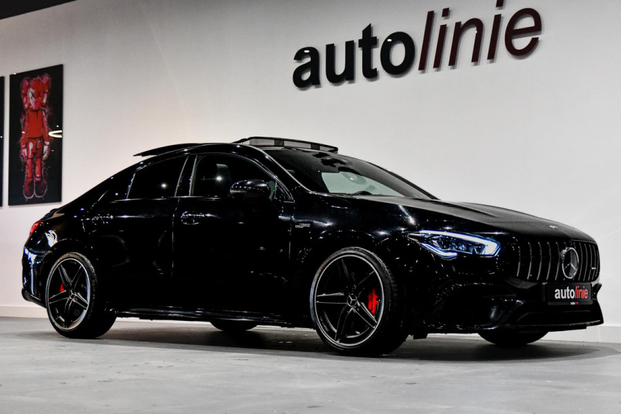 Mercedes-Benz CLA-Klasse AMG 45 S 4MATIC+. Schaal, Perf stuur, Pano, Koeling, Distro+, 360, Burm, Keyless, Btw, Dodeh, Multib!