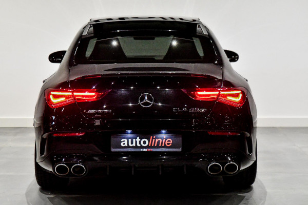 Mercedes-Benz CLA-Klasse AMG 45 S 4MATIC+. Schaal, Perf stuur, Pano, Koeling, Distro+, 360, Burm, Keyless, Btw, Dodeh, Multib!