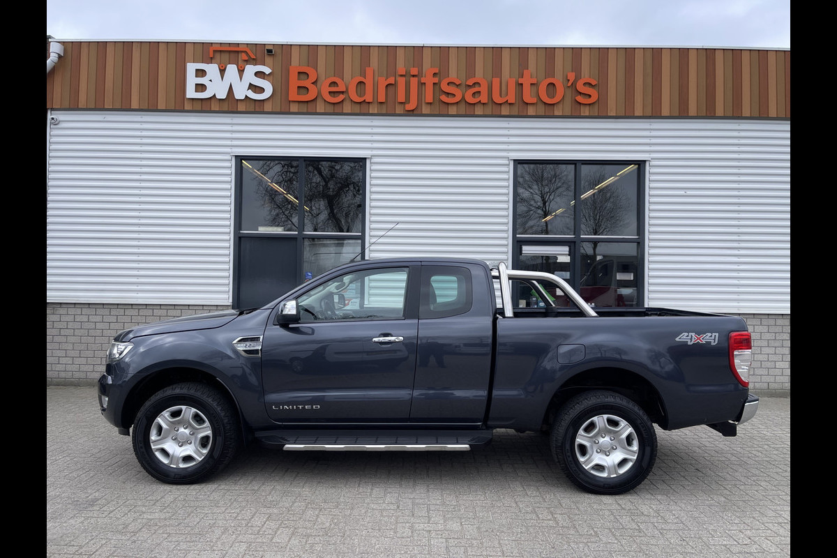 Ford Ranger 2.2 TDCi 160pk automaat 4x4 Limited Supercab / rijklaar € 22.950 ex btw / lease vanaf € 446 / airco / cruise / navi / leer / trekhaak 3500 kg !
