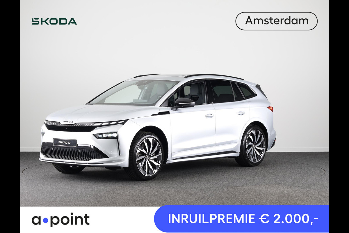 Škoda Enyaq 85 Sportline 286 pk | Business upgrade pakket - ADVANCED | Panoramadak | 21 inch lichtmetalen velgen Škoda Enyaq 85 Sportline 286 pk | Business upgrade pakket - ADVANCED | Panoramadak | 21 inch lichtmetalen velgen