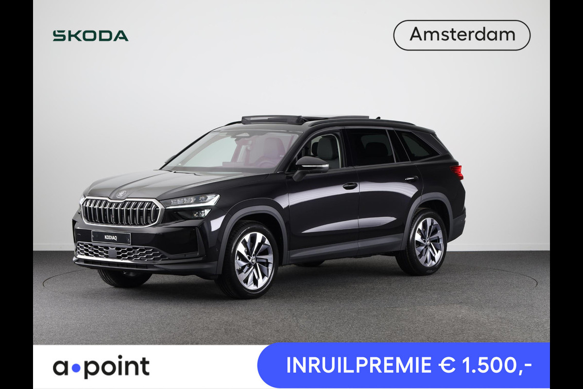 Škoda Kodiaq 1.5 TSI m-HEV Business Edition 7p. | 7 Persoons | Panoramadak | Leder zwart | Trekhaak wegklapbaar | Light & view pakket | Winter pakket | Head-up | Verwarmbare voorruit | Comfort pakket plus | 19 inch lichtmetalen velgen Škoda Kodiaq 1.5 TSI m-HEV Business Edition 7p. | 7 Persoons | Panoramadak | Leder zwart | Trekhaak wegklapbaar | Light & view pakket | Winter pakket | Head-up | Verwarmbare voorruit | Comfort pakket plus | 19 inch lichtmetalen velgen