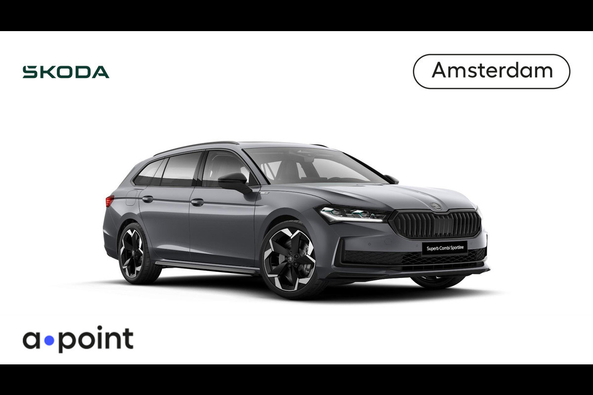 Škoda Superb Combi Sportline Business PHEV 1.5 TSI 204 pk 6 versn. DSG | Panoramadak | Canton | Dynamic chassis control | Travel assist plus | 19 inch lichtmetalen velgen | Winter pakket Škoda Superb Combi Sportline Business PHEV 1.5 TSI 204 pk 6 versn. DSG | Panoramadak | Canton | Dynamic chassis control | Travel assist plus | 19 inch lichtmetalen velgen | Winter pakket