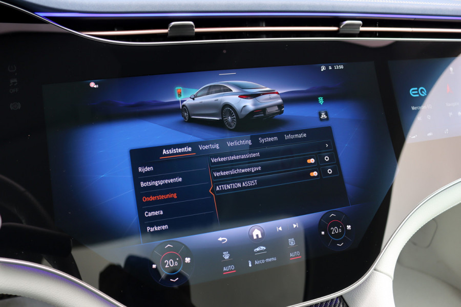 Mercedes-Benz EQE 300 AMG Line 89 kWh | Hyperscreen | Airmatic | Distronic+ | Memory | Burmester | Panoramadak | Digital Light | Surround Camera | Keyless Go | Augmented Reality | Warmtepomp |