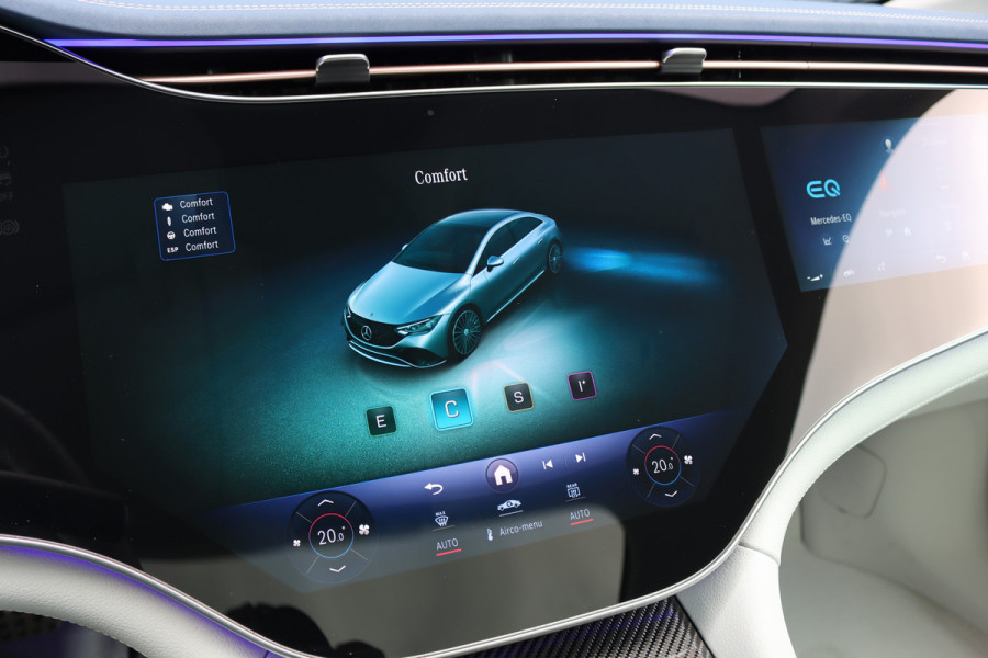 Mercedes-Benz EQE 300 AMG Line 89 kWh | Hyperscreen | Airmatic | Distronic+ | Memory | Burmester | Panoramadak | Digital Light | Surround Camera | Keyless Go | Augmented Reality | Warmtepomp |