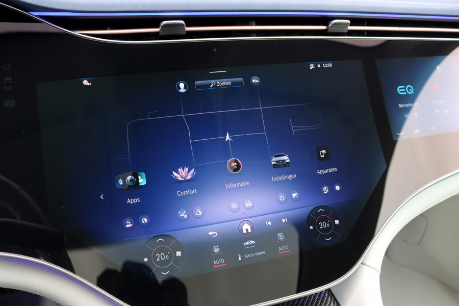 Mercedes-Benz EQE 300 AMG Line 89 kWh | Hyperscreen | Airmatic | Distronic+ | Memory | Burmester | Panoramadak | Digital Light | Surround Camera | Keyless Go | Augmented Reality | Warmtepomp |