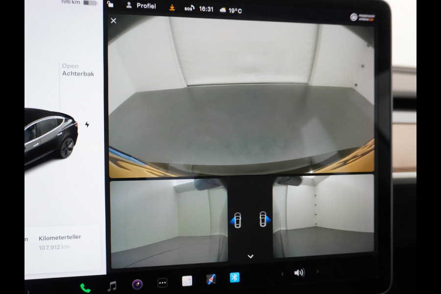 Tesla Model 3 Long Range 75kWh 463PK 18" FSD-Full Self Driving Computer-3 Premium Audio 4wd AutoPilot Panoramadak Camera's Leer Adaptive-Cruis Stoel en achterbank verwarming Electr.Stoelen+Memory+Easy-Entry WiFi Origineel Nederlandse auto Grootste accu Tot 16,5kwh thuis laden. Accu/Motor Garantie tot 29-10-2027 max 192.000km