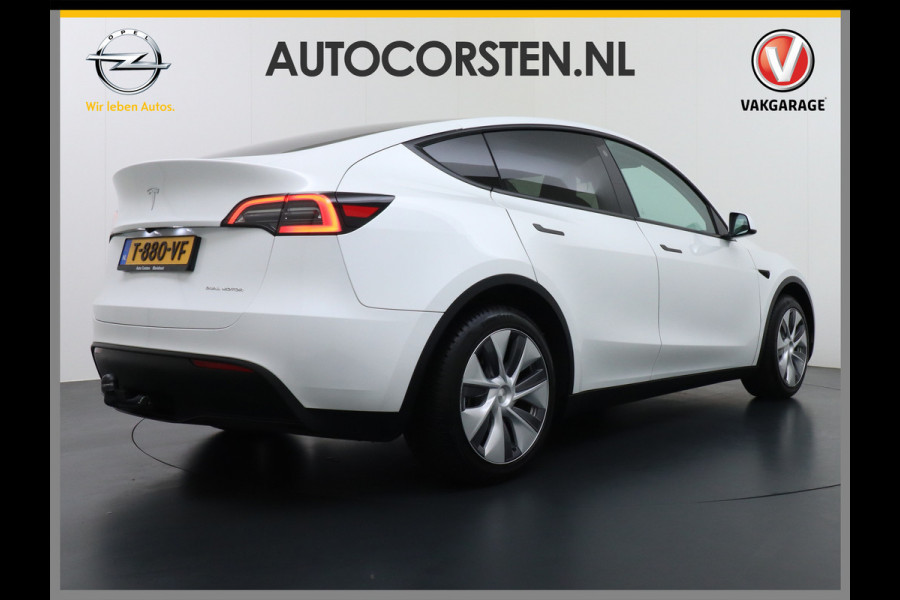 Tesla Model Y Long Range 514PK AWD 75kWh Trekhaak-1600KG Warmtepomp Full-Self-Driving Computer 3 Leder  19" GSM-Sleutel Stoelverw.- V+A+Stuur+ Keyless PDC-a+v Elek.Achterklep Lmv Led Standkachel 4WD LR 1e Eigenaar, origineel Nederlands Geleverd, Accu-Garantie t/m sept-2031