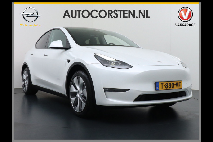 Tesla Model Y Long Range 514PK AWD 75kWh Trekhaak-1600KG Warmtepomp Full-Self-Driving Computer 3 Leder  19" GSM-Sleutel Stoelverw.- V+A+Stuur+ Keyless PDC-a+v Elek.Achterklep Lmv Led Standkachel 4WD LR 1e Eigenaar, origineel Nederlands Geleverd, Accu-Garantie t/m sept-2031