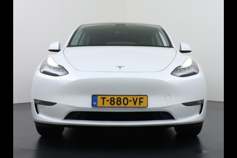 Tesla Model Y Long Range 514PK AWD 75kWh Trekhaak-1600KG Warmtepomp Full-Self-Driving Computer 3 Leder  19" GSM-Sleutel Stoelverw.- V+A+Stuur+ Keyless PDC-a+v Elek.Achterklep Lmv Led Standkachel 4WD LR 1e Eigenaar, origineel Nederlands Geleverd, Accu-Garantie t/m sept-2031