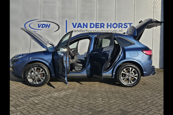 Ford Kuga 2.5-225pk PHEV ST-Line X Plug-in Hybrid. Garantie t/m 04-02-2028 ! Slechts 5.500km ! Volautm. airco dual, elektr. achterklep, LM wielen, stuur-, stoel- en voorraamverwarming, camera v+a,  side- en lane assist, adaptieve cruise cntrl, metallic lak, etc.