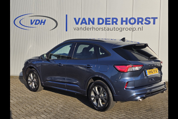 Ford Kuga 2.5-225pk PHEV ST-Line X Plug-in Hybrid. Garantie t/m 04-02-2028 ! Slechts 5.500km ! Volautm. airco dual, elektr. achterklep, LM wielen, stuur-, stoel- en voorraamverwarming, camera v+a,  side- en lane assist, adaptieve cruise cntrl, metallic lak, etc.