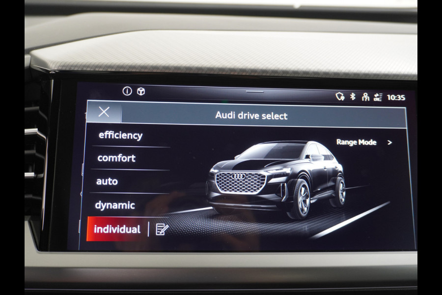 Audi Q4 Sportback e-tron 40 204pk 77kWh Adap.Cruise Sport-St. 20" Apple Carplay Android Camera Navi Matrix Led Elek.Achterklep Trekhaak Ecc Stoelverwarmi Audi sound system Assistentiepakketten-Parking/Tour/Plus 1e Eigenaar Origineel Nederlandse Auto 1.000kg trekvermogen € 63.000nieuw