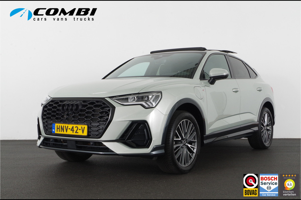 Audi Q3 Sportback 45 TFSI e S Edition > Full S line/245pk/Pano.schuif/Memory/Black pakket/Dew Silver...