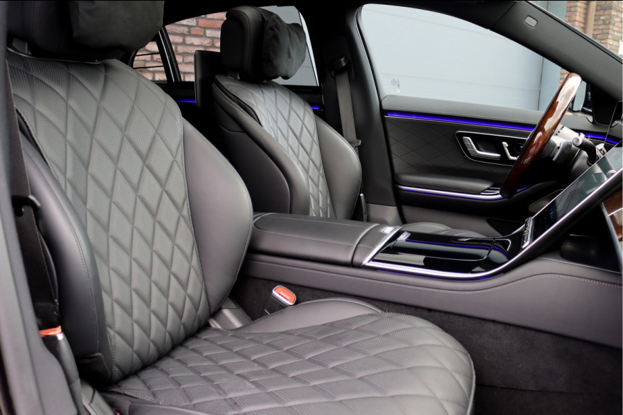 Mercedes-Benz S-Klasse 450d 4MATIC Lang AMG Line Aut9 | Airmatic | Chauffeurspakket | Achterasbesturing | Augmented HUD | Distronic+ | Burmester | Exclusief Nappa Leder | 3D-Display | Vlakkenverwarming | Zonweringspakket |