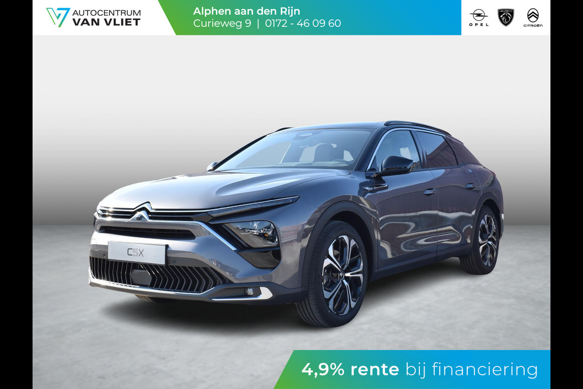 Citroën C5 X 1.6 Plug-in Hybrid 225 Max MASSAGE STOELEN | SCHUIFKANTELDAK | 360 CAMERA MET SENSOREN | NAVIGATIE | CARPLAY | UIT VOORRAAD LEVERBAAR Citroën C5 X 1.6 Plug-in Hybrid 225 Max MASSAGE STOELEN | SCHUIFKANTELDAK | 360 CAMERA MET SENSOREN | NAVIGATIE | CARPLAY | UIT VOORRAAD LEVERBAAR