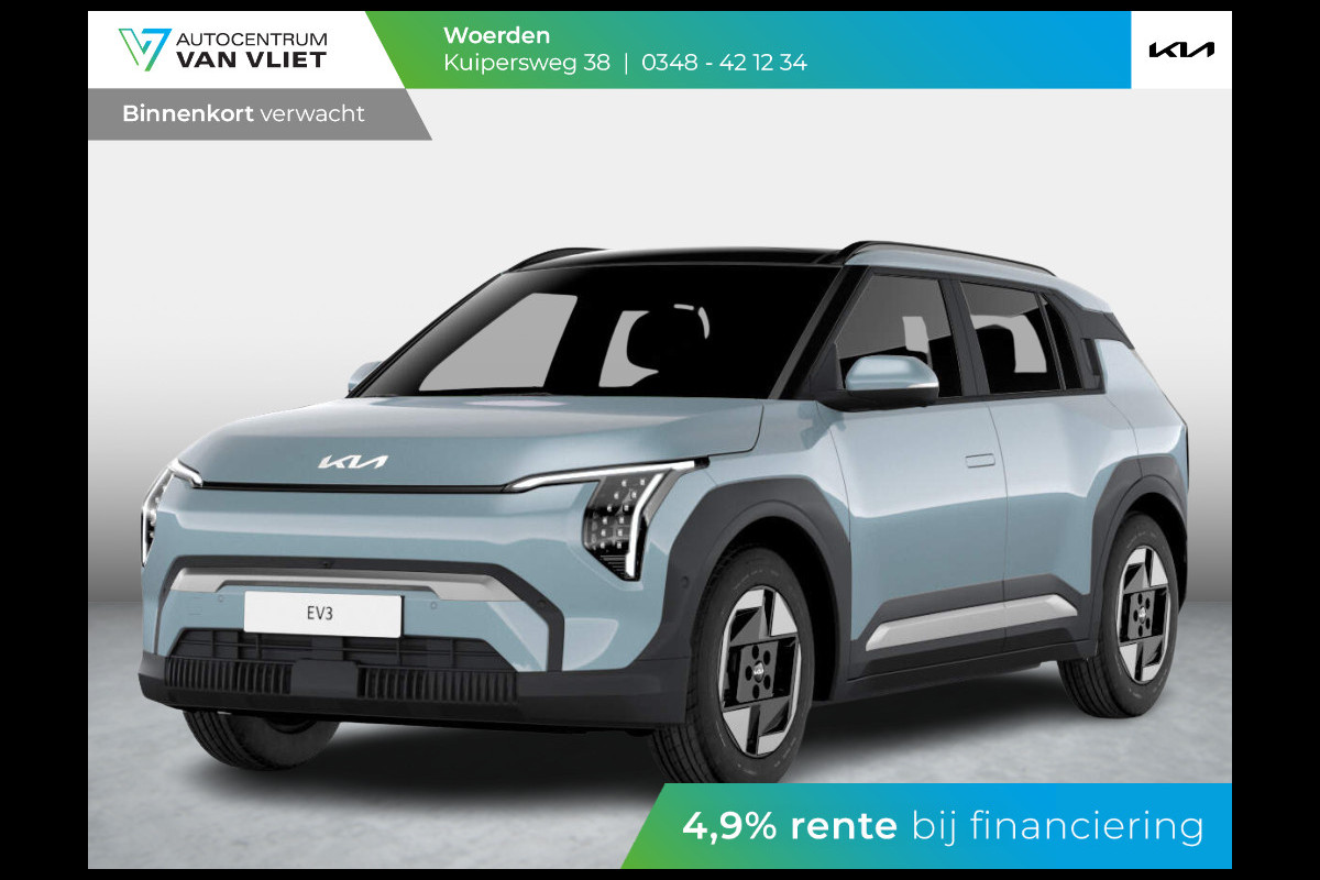Kia EV3 Air 58.3 kWh | Levering Juni | Navi | 17" | Adapt. Cruise | Clima | PDC | Dakrails | Private Lease € 459,- Actie ! Kia EV3 Air 58.3 kWh | Levering Juni | Navi | 17" | Adapt. Cruise | Clima | PDC | Dakrails | Private Lease € 459,- Actie !
