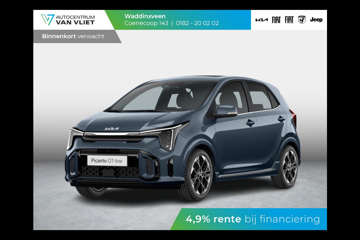 Kia Picanto 1.0 DPi GT-Line AMT | Automaat | MY25 | LED | Navi | CarPlay | Keyless | Schuif-/kanteldak | Stoel-/stuurverwarming | 16'' | Private Lease € 384,- Kia Picanto 1.0 DPi GT-Line AMT | Automaat | MY25 | LED | Navi | CarPlay | Keyless | Schuif-/kanteldak | Stoel-/stuurverwarming | 16'' | Private Lease € 384,-