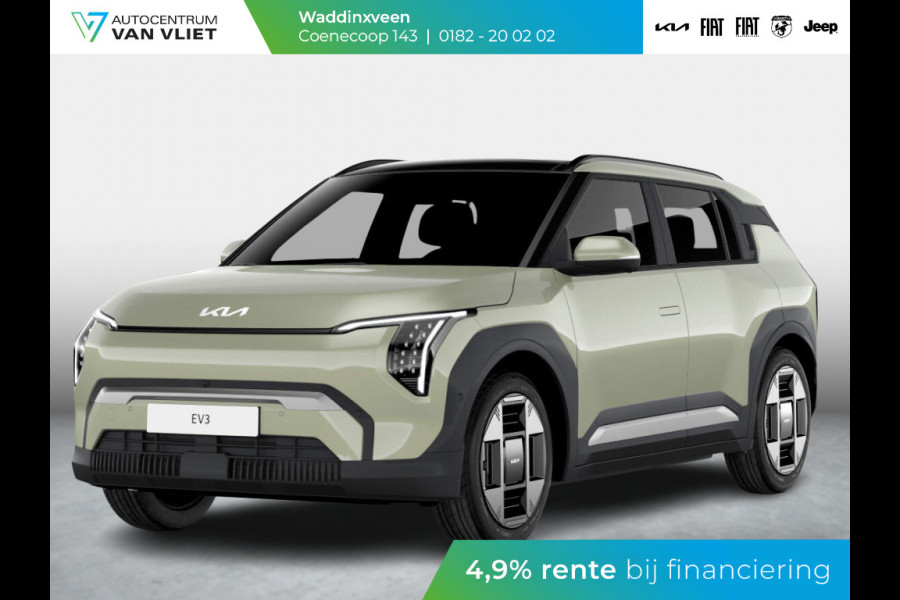 Kia EV3 Air 58.3 kWh ANWB Private Lease v.a. € 449,- | Uit voorraad leverbaar | Navi | 17" | Adapt. Cruise | Clima | PDC | Dakrails |