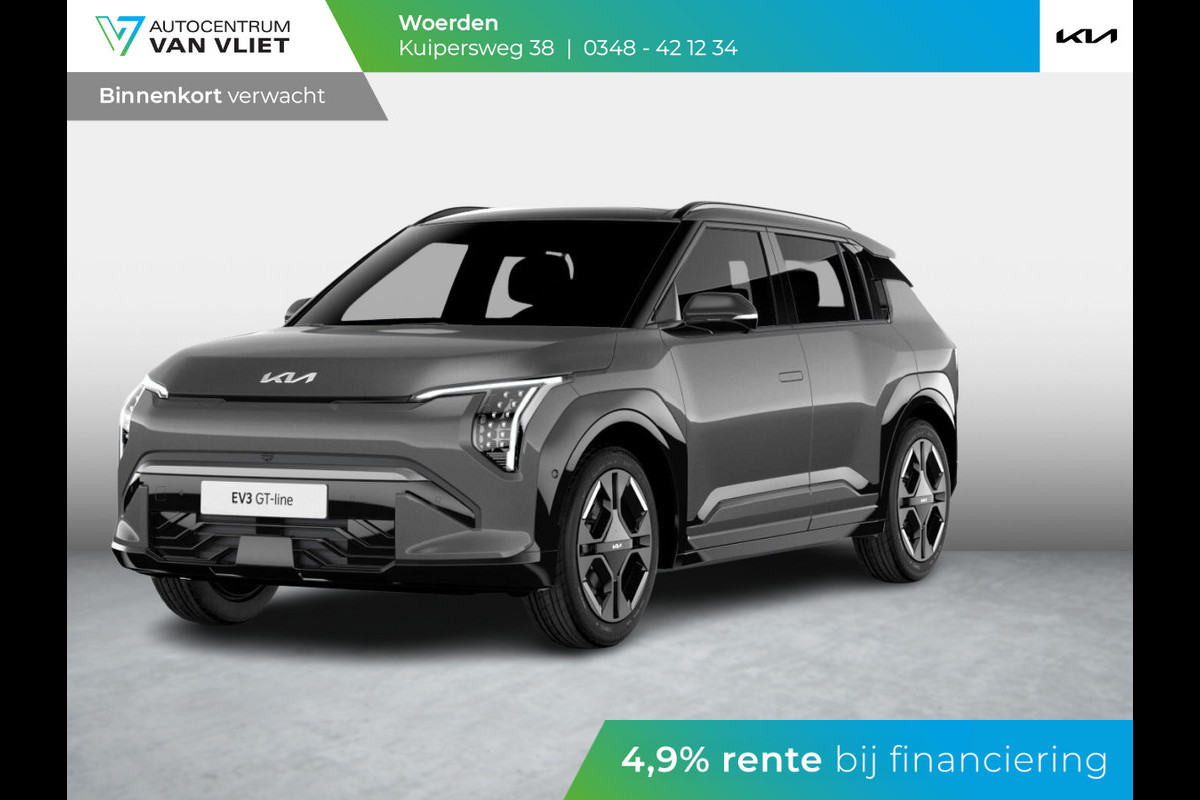 Kia EV3 GT-PlusLine 81.4 kWh | Levering Juni | 600km Rijbereik | Navi | 19" | Adapt. Cruise | Clima | Schuif/Kanteldak | Stoel&Stuurverw. | Priv Glass | BSM | Harman Kardon | HUD | 360 Camera | Private Lease € 644,- Actie ! Kia EV3 GT-PlusLine 81.4 kWh | Levering Juni | 600km Rijbereik | Navi | 19" | Adapt. Cruise | Clima | Schuif/Kanteldak | Stoel&Stuurverw. | Priv Glass | BSM | Harman Kardon | HUD | 360 Camera | Private Lease € 644,- Actie !