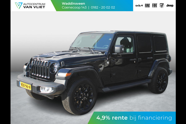 Jeep Wrangler Unlimited 2.0T Sahara | Grijs kenteken | Stoel-/Stuurverwarming | Navi |  Adapt. Cruise | Clima | Camera | Leder | Keyless | 20" Velgen