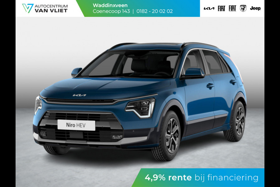 Kia Niro 1.6 GDi Hybrid DynamicPlusLine ANWB Private Lease v.a. € 484,- |Snelle Levering | LED | Clima | Navi | Carplay | Stoel&Stuur Verwarming | Schuif-/Kanteldak | Head-up display