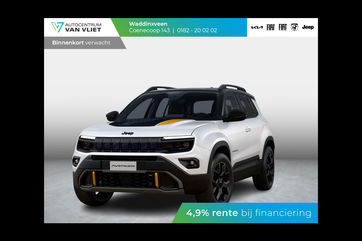 Jeep Avenger 1.2T 4xe The North Face | Clima | Apple Carplay | Adapt. Cruise | Elektr. A-Klep | Keyless | Navi | Stoel&Stuurverwarming Jeep Avenger 1.2T 4xe The North Face | Clima | Apple Carplay | Adapt. Cruise | Elektr. A-Klep | Keyless | Navi | Stoel&Stuurverwarming