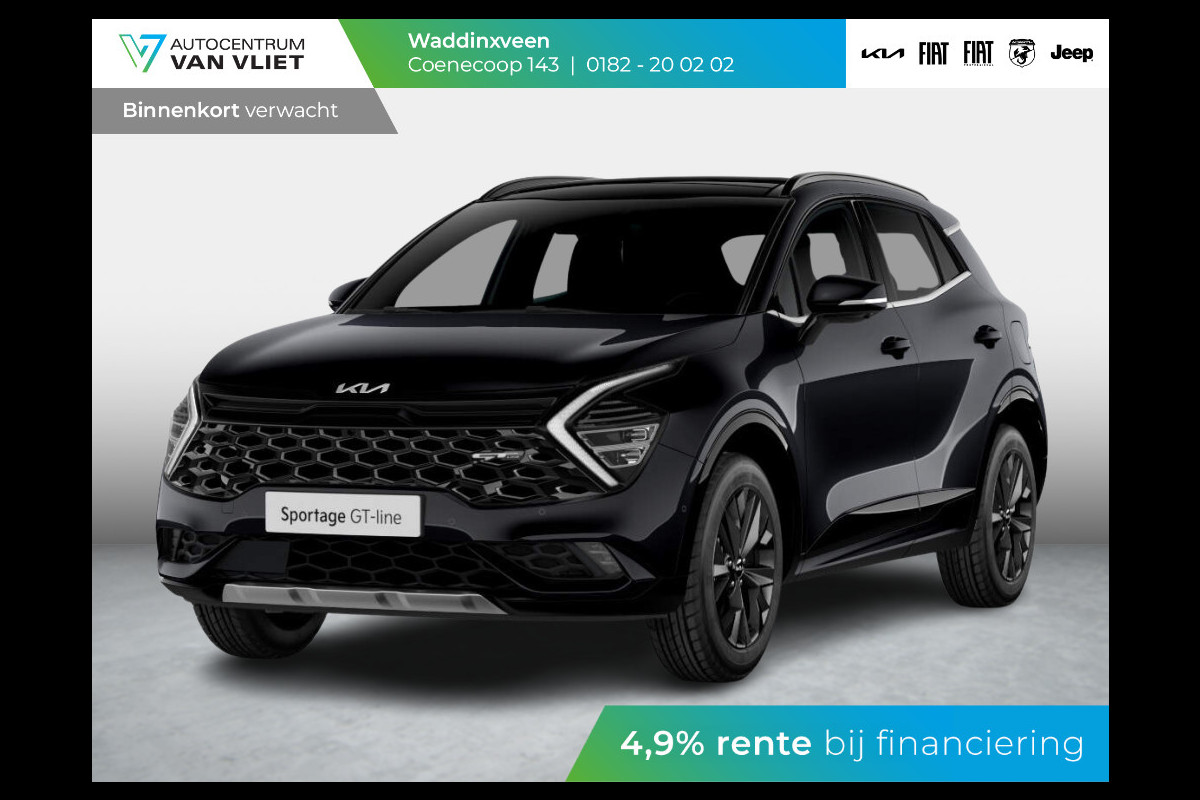 Kia Sportage 1.6 T-GDi Hybrid GT-Line | Levering Juni | Clima | Stoel-/stuurverwarming | Schuif-/kanteldak | Carplay | Navi | Adapt. Cruise | 18'' Kia Sportage 1.6 T-GDi Hybrid GT-Line | Levering Juni | Clima | Stoel-/stuurverwarming | Schuif-/kanteldak | Carplay | Navi | Adapt. Cruise | 18''