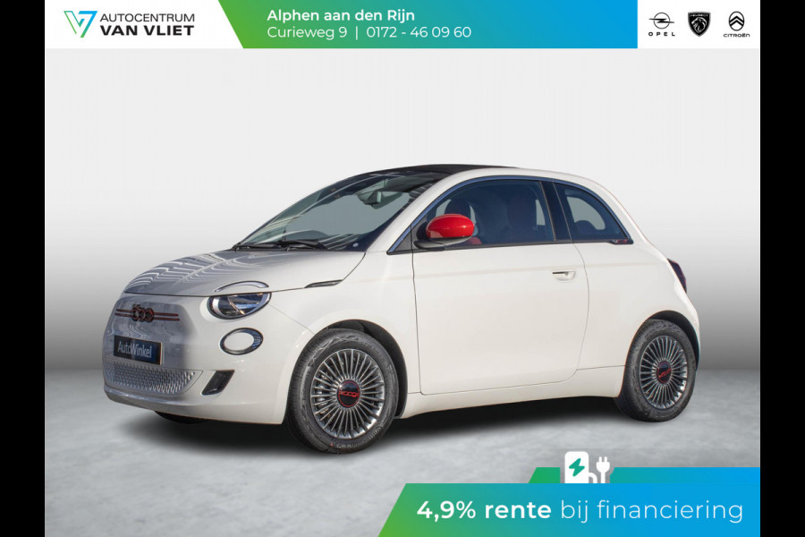 Fiat 500E RED Cabrio 42 kWh | Uit voorraad leverbaar ! | CarPlay | PDC |