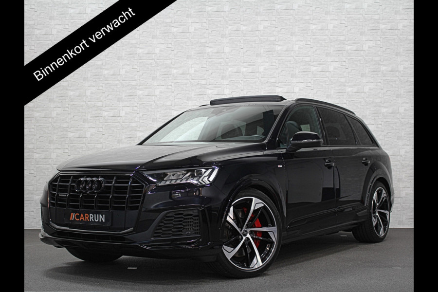 Audi Q7 55 TFSI e S-Line | Panorama | Leder | Luchtvering | LED-Matrix | Keyless-Go | Memory | Stoelverwarming V+A | Camera | Virtual-Cockpit | 3-Zone Clima | Draadloos Laden | Standkachel | Getint Glas |