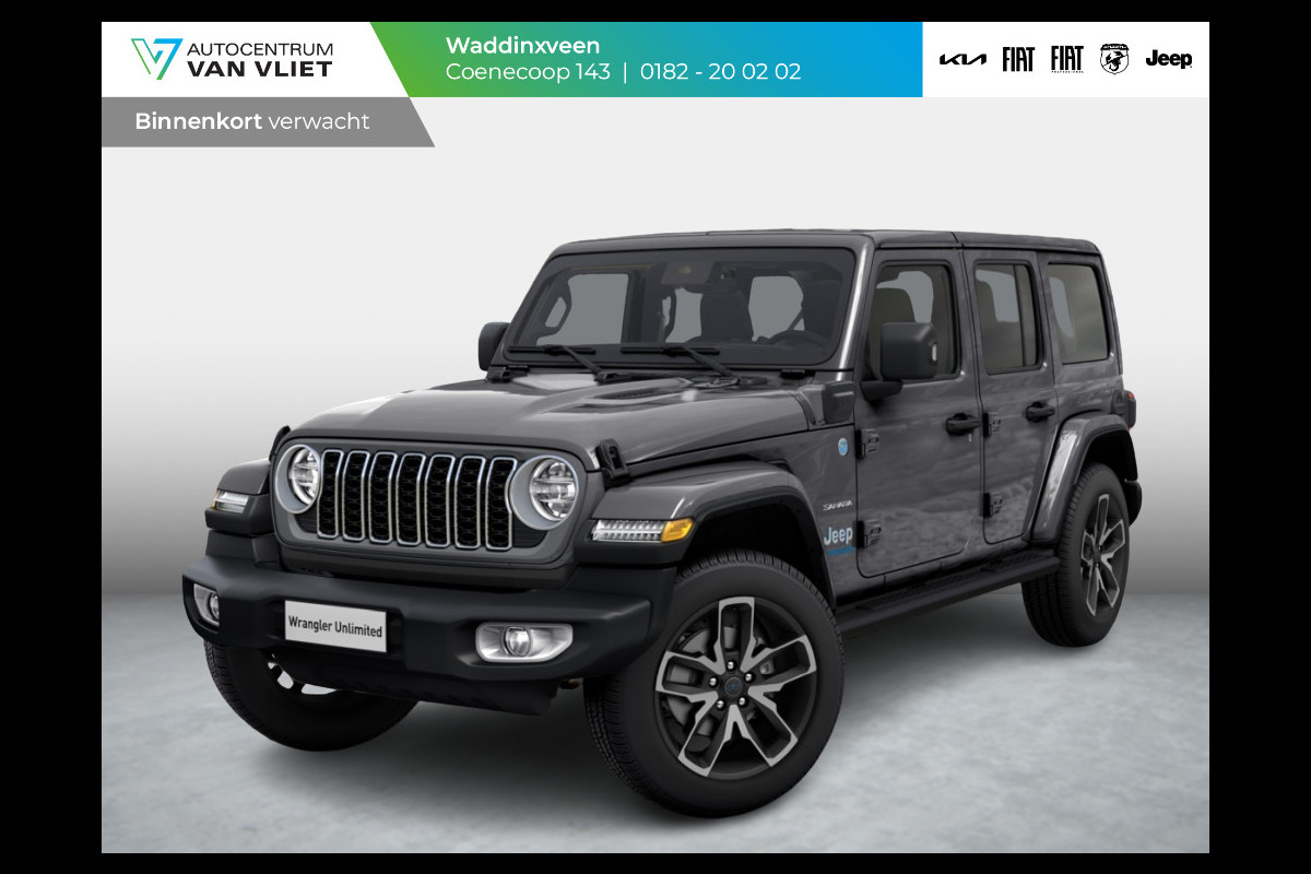 Jeep Wrangler Unlimited 4xe 380 Sahara | MY25 | 20" met M+S banden | Geel kenteken ! Jeep Wrangler Unlimited 4xe 380 Sahara | MY25 | 20" met M+S banden | Geel kenteken !