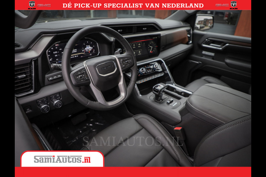 GMC Sierra DENALI | All-In Prijs | 6,2 V8 Full Option | De Meest Luxe Pick-Up in zijn Klasse | Comfortabele Dubbele Cabine met Royale 5 Zitplaatsen | BPM vrij | Nu Leverbaar uit Voorraad | Voorraad Nr 420229