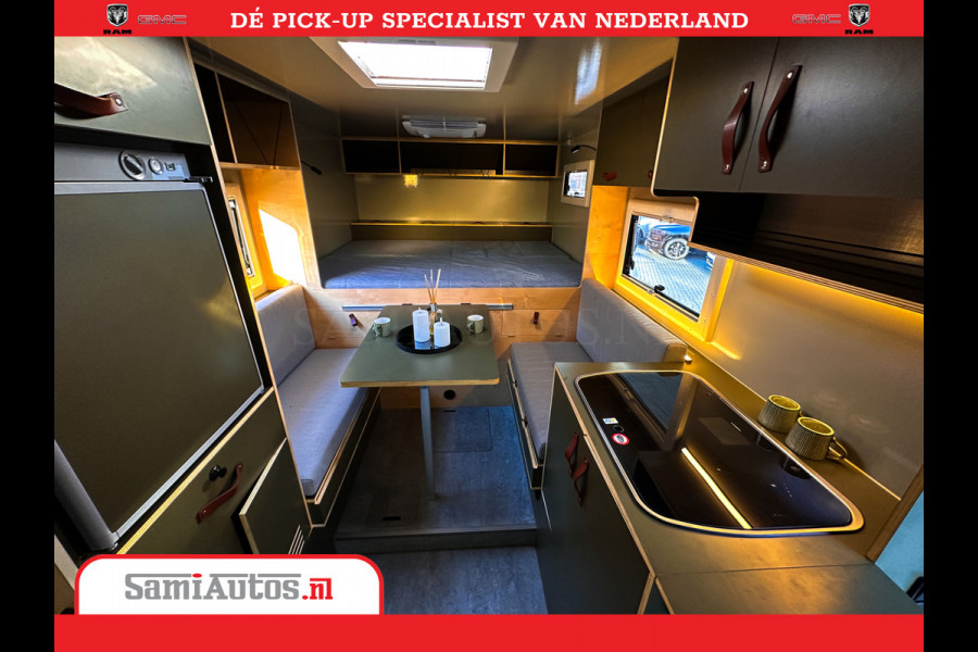 Dodge Ram 1500 CAMPER / AFZET UNIT | SHOWROOM MODEL | 4 PERSOONS | AIRCO | ZONNEPANEEL | VERWARMING | DOUCHE | WC | LUIFEL | 4 SLAAP PLAATSEN | Let Op: Investeer in deze unieke afzetunit camper en verdien direct!