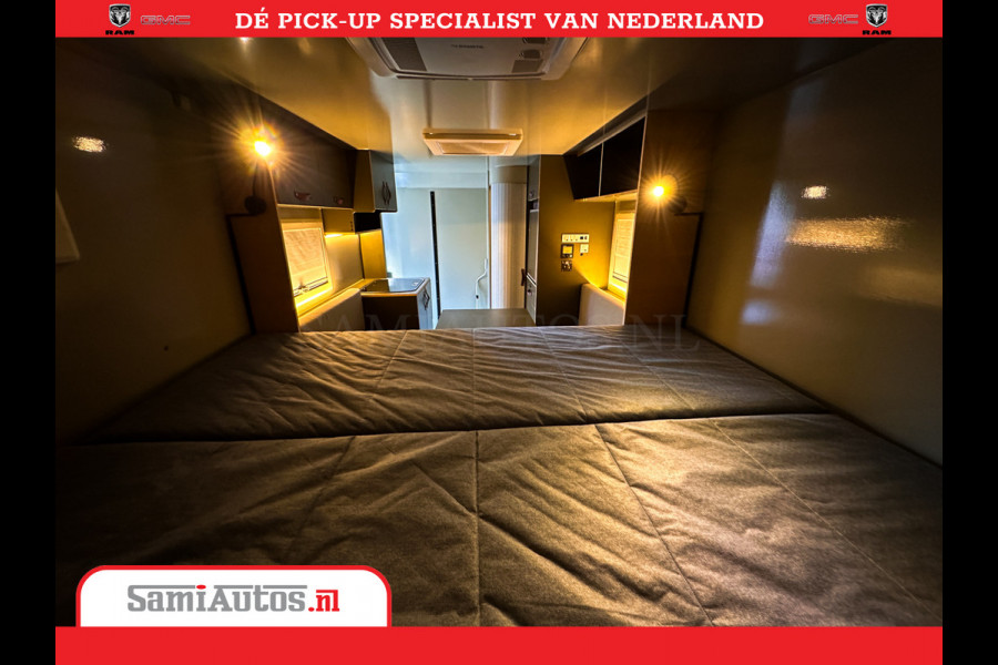 Dodge Ram 1500 CAMPER / AFZET UNIT | SHOWROOM MODEL | 4 PERSOONS | AIRCO | ZONNEPANEEL | VERWARMING | DOUCHE | WC | LUIFEL | 4 SLAAP PLAATSEN | Let Op: Investeer in deze unieke afzetunit camper en verdien direct!