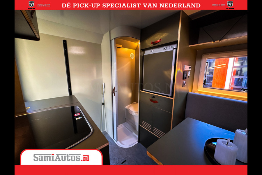 Dodge Ram 1500 CAMPER / AFZET UNIT | SHOWROOM MODEL | 4 PERSOONS | AIRCO | ZONNEPANEEL | VERWARMING | DOUCHE | WC | LUIFEL | 4 SLAAP PLAATSEN | Let Op: Investeer in deze unieke afzetunit camper en verdien direct!