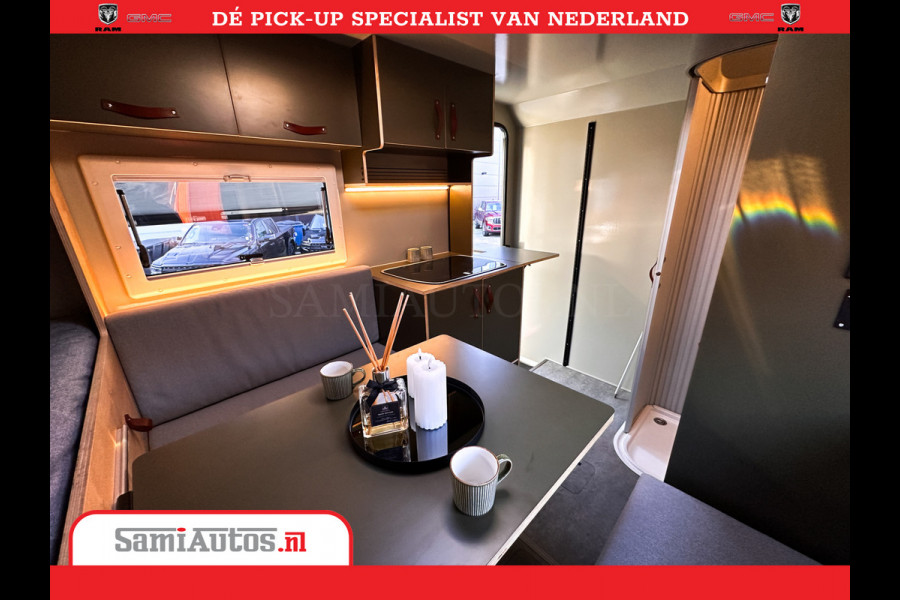 Dodge Ram 1500 CAMPER / AFZET UNIT | SHOWROOM MODEL | 4 PERSOONS | AIRCO | ZONNEPANEEL | VERWARMING | DOUCHE | WC | LUIFEL | 4 SLAAP PLAATSEN | Let Op: Investeer in deze unieke afzetunit camper en verdien direct!
