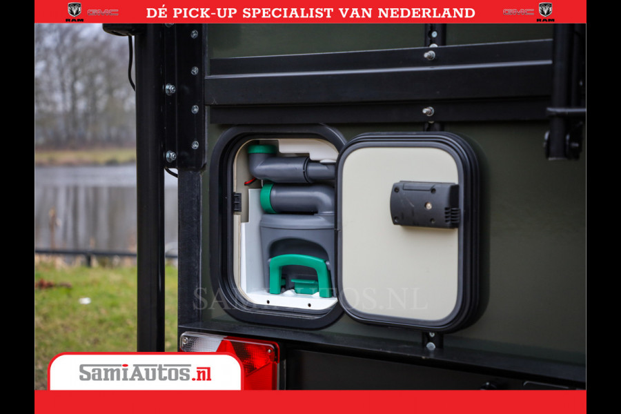 Dodge Ram 1500 CAMPER / AFZET UNIT | SHOWROOM MODEL | 4 PERSOONS | AIRCO | ZONNEPANEEL | VERWARMING | DOUCHE | WC | LUIFEL | 4 SLAAP PLAATSEN | Let Op: Investeer in deze unieke afzetunit camper en verdien direct!