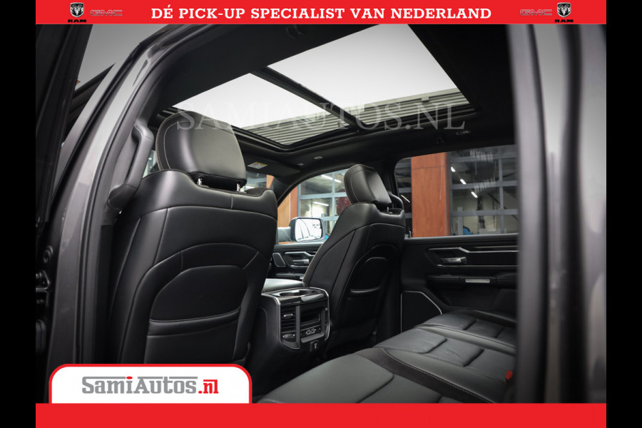 Dodge Ram 1500 SPORT | BOM VOL | 402PK HEMI 5,7 V8 | LUCHTVERING | BED SLIDE | PANO | ADAPTIVE CRUISE | 360 CAMERA | EN VEEL MEER | DUBBELE CABINE | 5 PERSOONS | LAGE KM STAND | GRANITE |