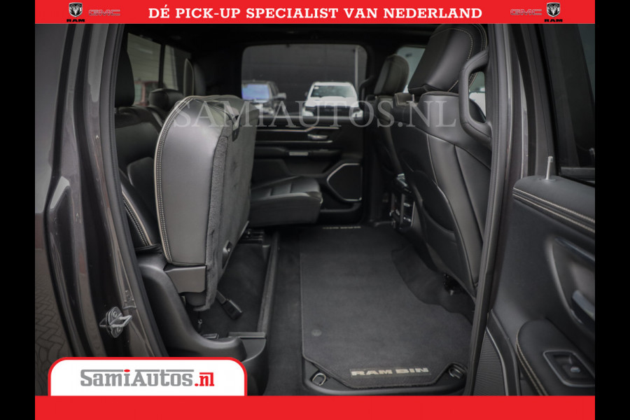 Dodge Ram 1500 SPORT | BOM VOL | 402PK HEMI 5,7 V8 | LUCHTVERING | BED SLIDE | PANO | ADAPTIVE CRUISE | 360 CAMERA | EN VEEL MEER | DUBBELE CABINE | 5 PERSOONS | LAGE KM STAND | GRANITE |