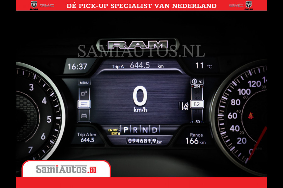 Dodge Ram 1500 SPORT | BOM VOL | 402PK HEMI 5,7 V8 | LUCHTVERING | BED SLIDE | PANO | ADAPTIVE CRUISE | 360 CAMERA | EN VEEL MEER | DUBBELE CABINE | 5 PERSOONS | LAGE KM STAND | GRANITE |