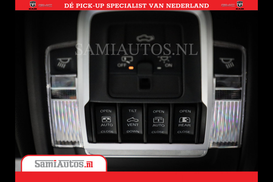 Dodge Ram 1500 SPORT | BOM VOL | 402PK HEMI 5,7 V8 | LUCHTVERING | BED SLIDE | PANO | ADAPTIVE CRUISE | 360 CAMERA | EN VEEL MEER | DUBBELE CABINE | 5 PERSOONS | LAGE KM STAND | GRANITE |